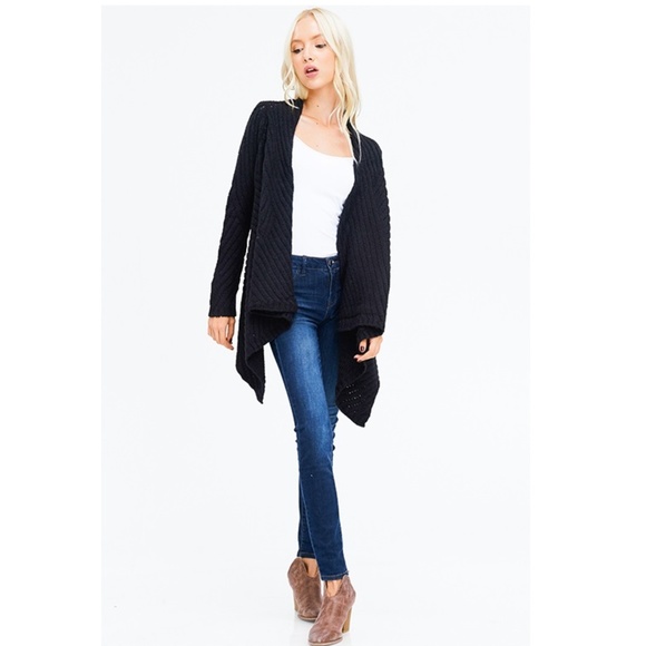 Glam Girl Fashion Sweaters - NWT HEAVYWEIGHT & WARM!  Knit Waterfall Cardigan
